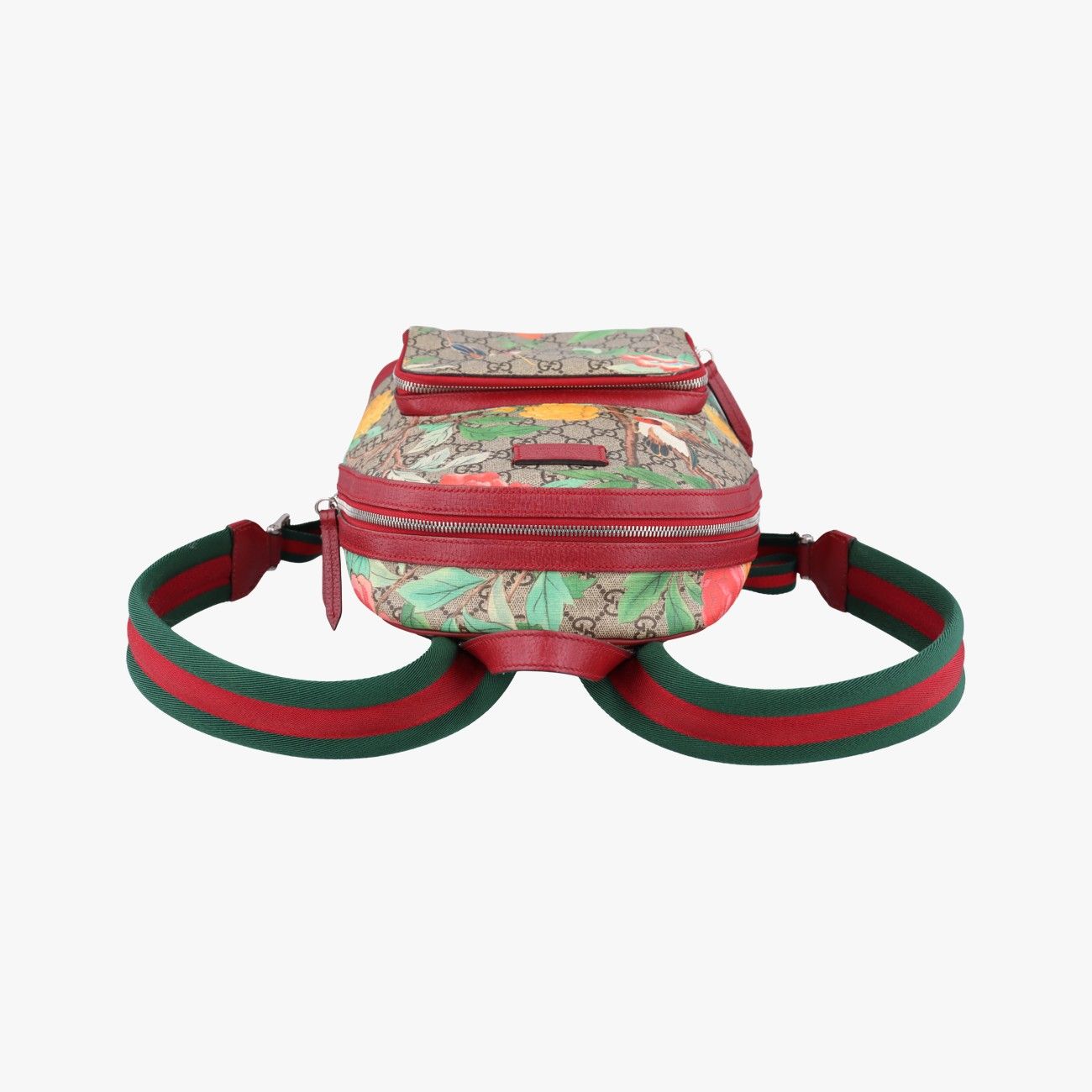 Gucci GG Supremutian Beige Red Multicolor Canvas Leather Backpack — view 8