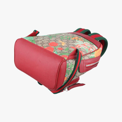 Gucci GG Supremutian Beige Red Multicolor Canvas Leather Backpack — view 6