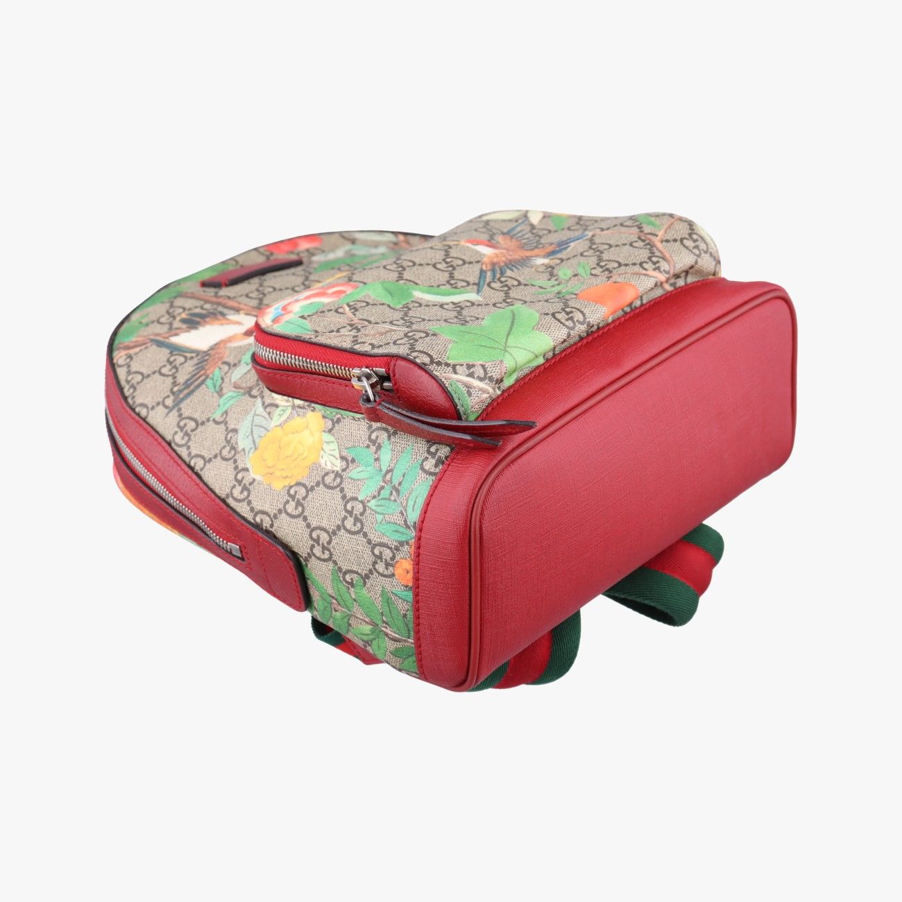 Gucci GG Supremutian Beige Red Multicolor Canvas Leather Backpack — view 5