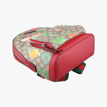 Gucci GG Supremutian Beige Red Multicolor Canvas Leather Backpack — view 5