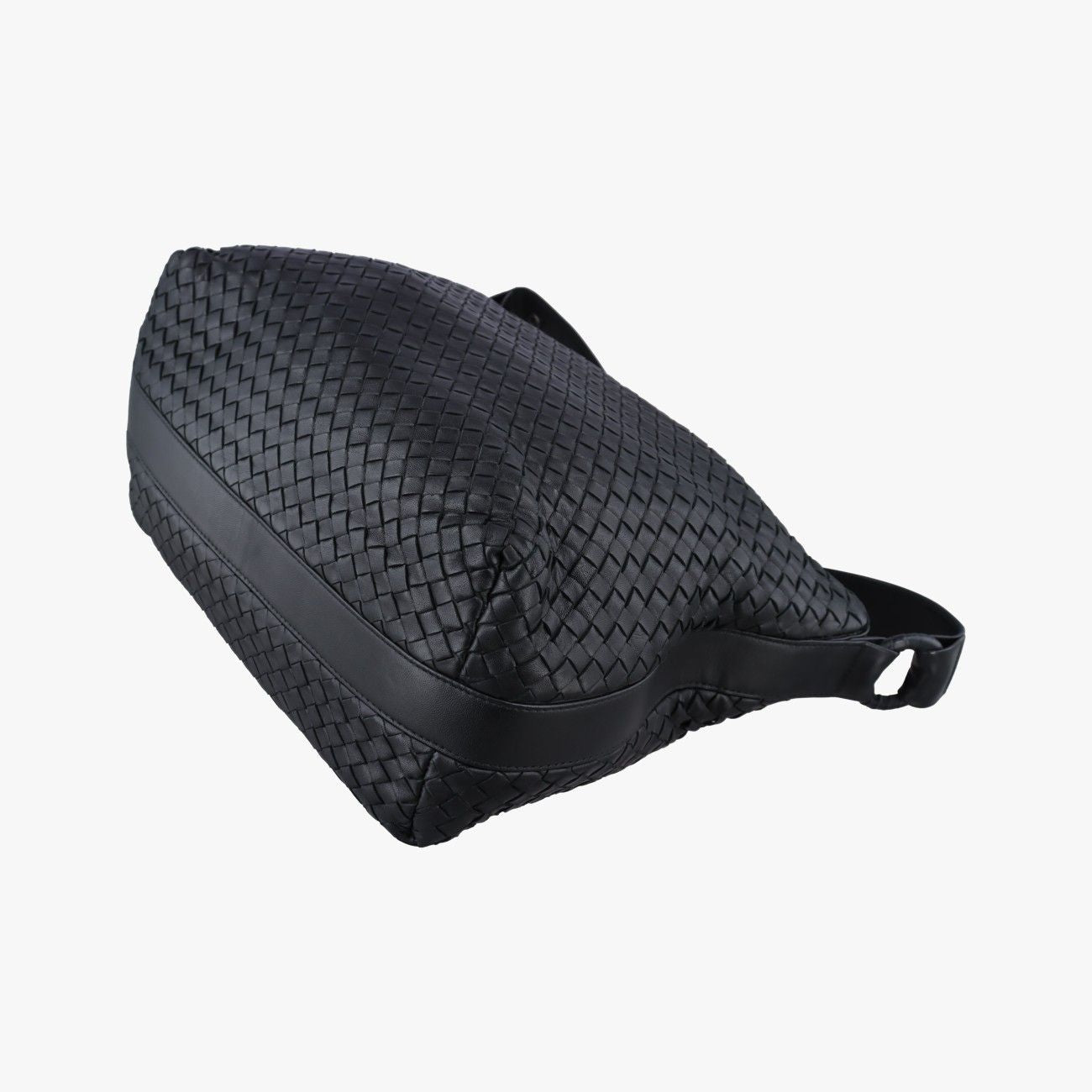 Bottega Veneta Intrecciato Black Lambskin Messenger Bag — view 4