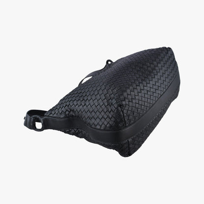 Bottega Veneta Intrecciato Black Lambskin Messenger Bag — view 7