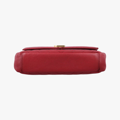 Saint Laurent Yves Carre Red Leather Messenger Bag — view 3