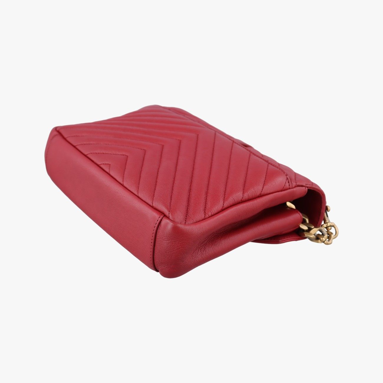 Saint Laurent Yves Carre Red Leather Messenger Bag — view 6