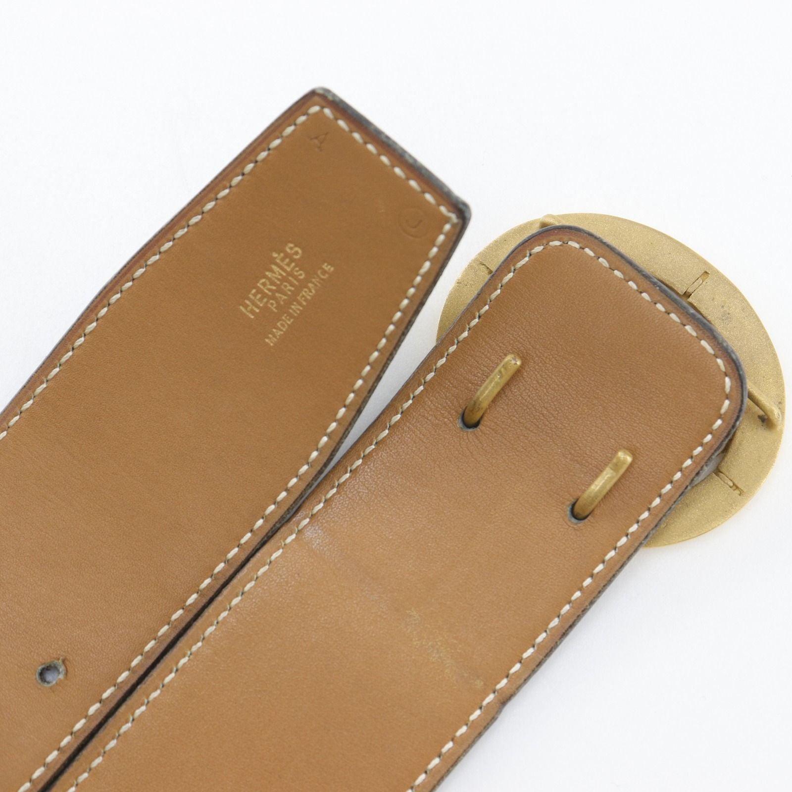 Hermes Hose Buckle Reversible Vintage Box Calf Gold Plated Black Brown Belt — view 5