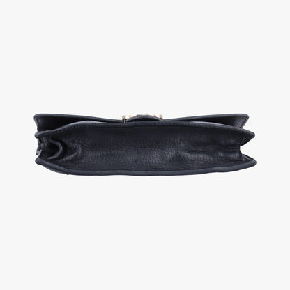 Gucci Interlocking Black Leather Messenger Bag — view 3