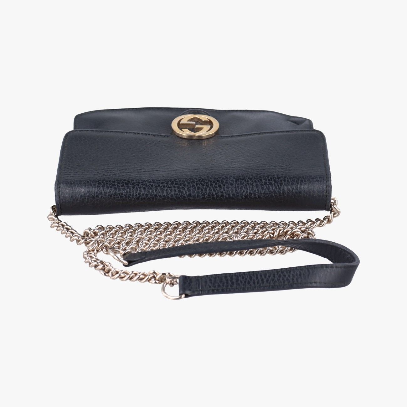 Gucci Interlocking Black Leather Messenger Bag — view 8