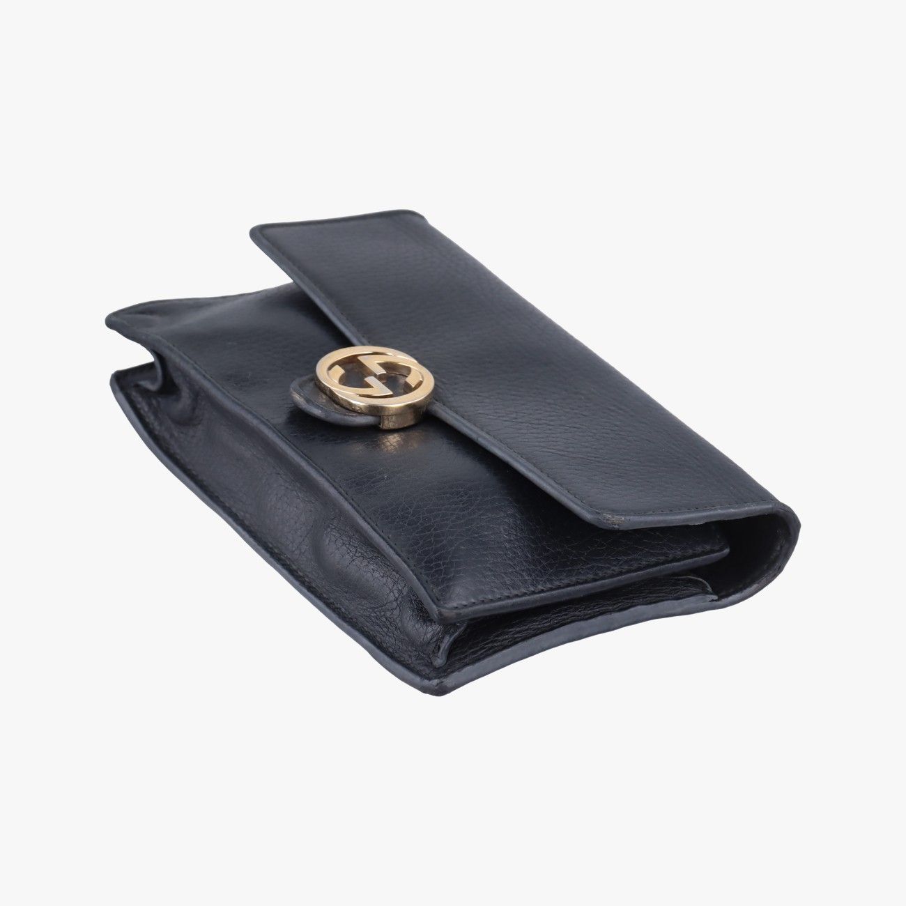 Gucci Interlocking Black Leather Messenger Bag — view 4