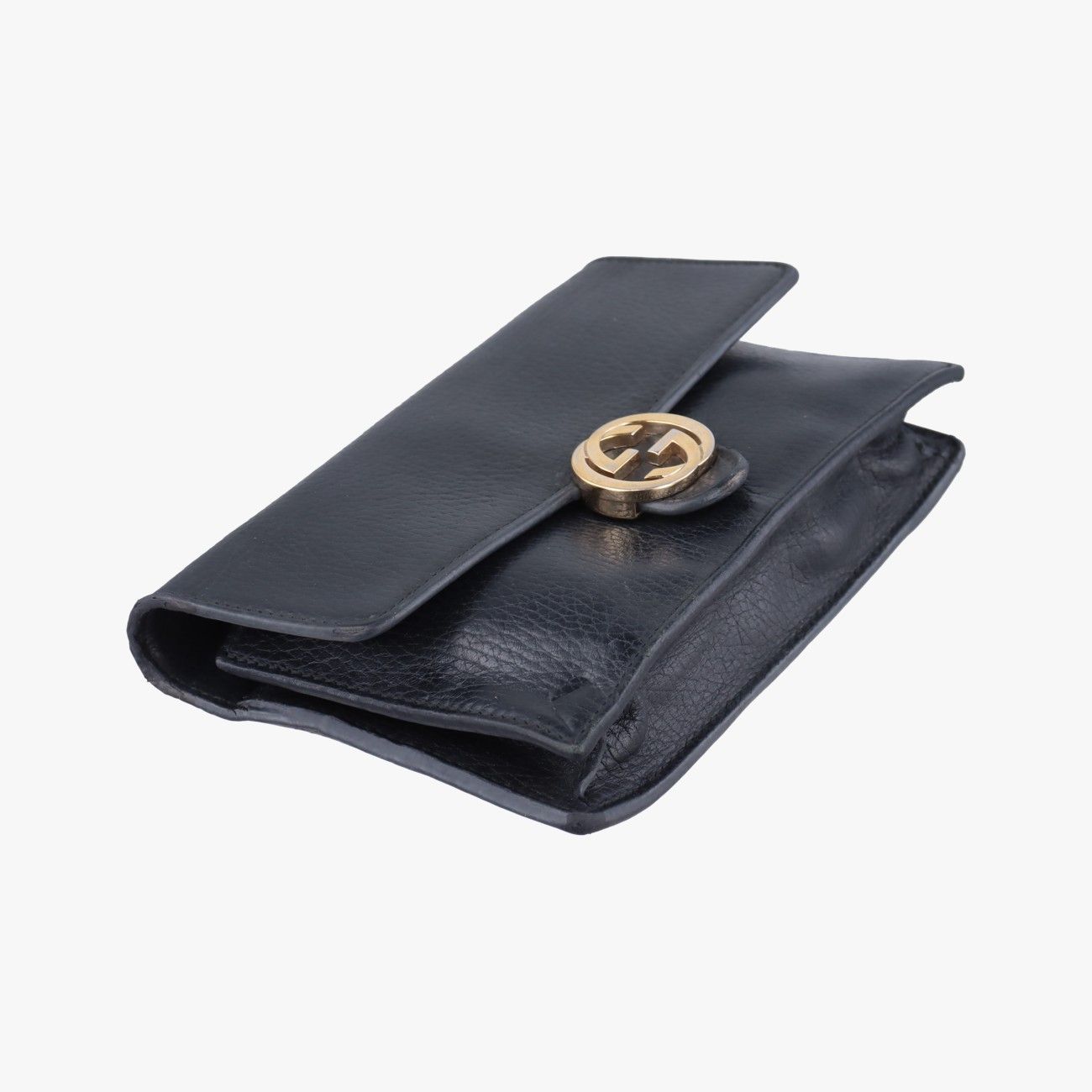 Gucci Interlocking Black Leather Messenger Bag — view 5