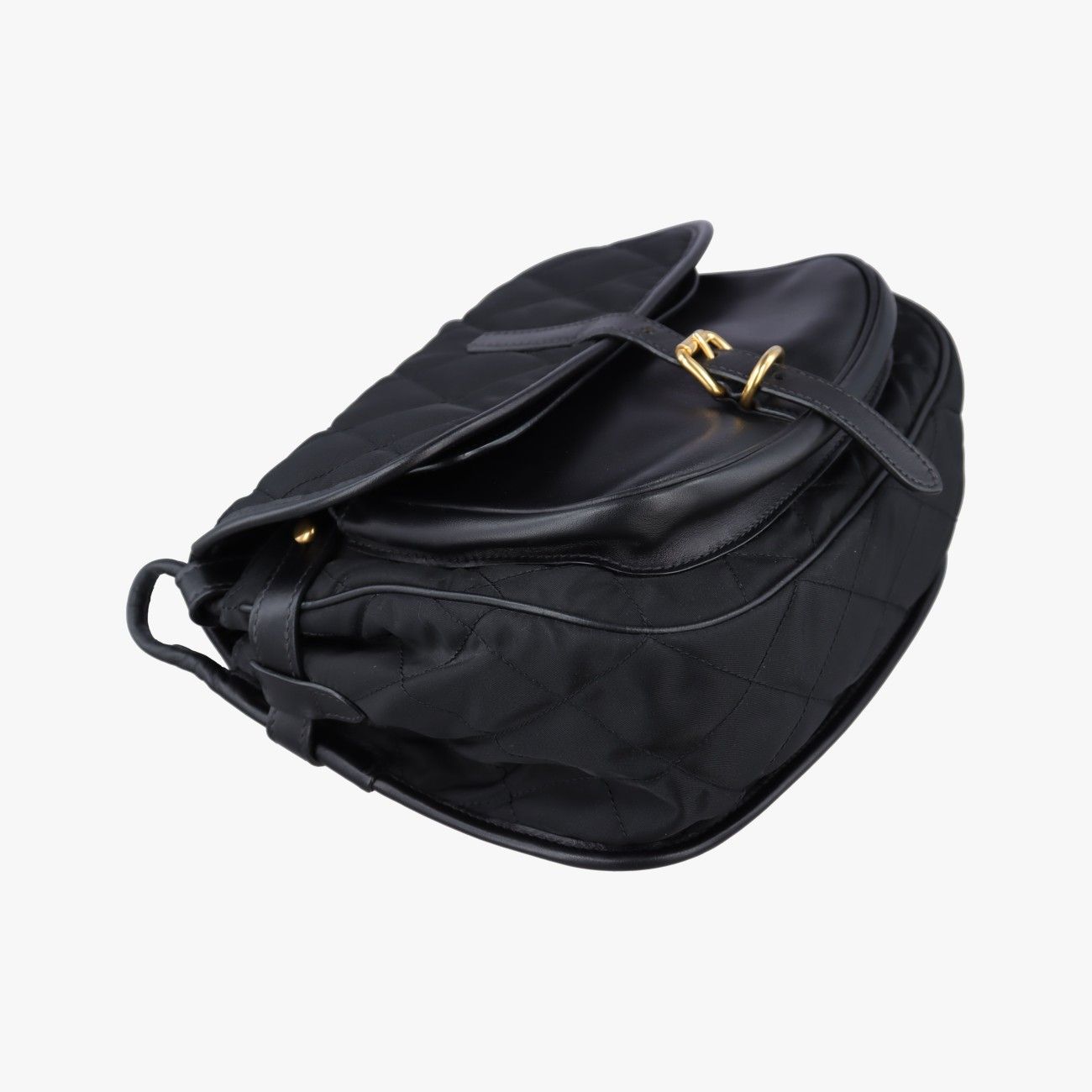 Prada Col Black Nylon Leather Messenger Bag — view 5