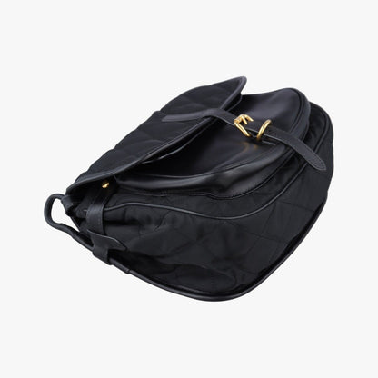 Prada Col Black Nylon Leather Messenger Bag — view 5