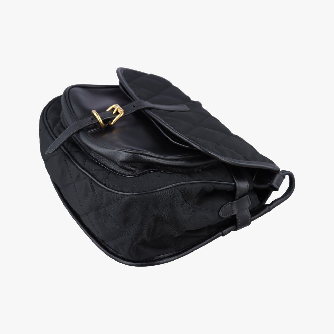 Prada Col Black Nylon Leather Messenger Bag — view 4