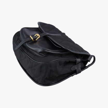 Prada Col Black Nylon Leather Messenger Bag — view 4