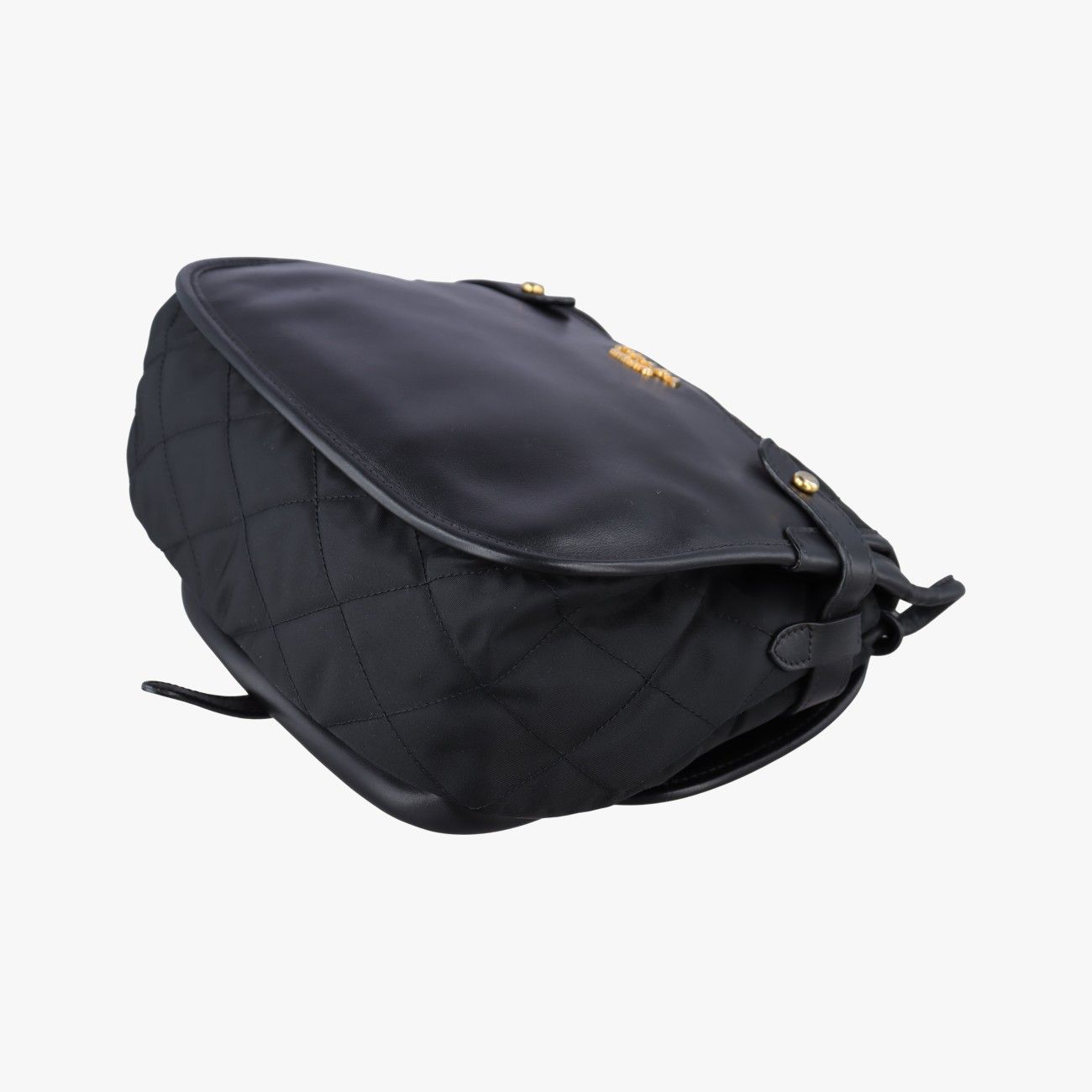 Prada Col Black Nylon Leather Messenger Bag — view 6