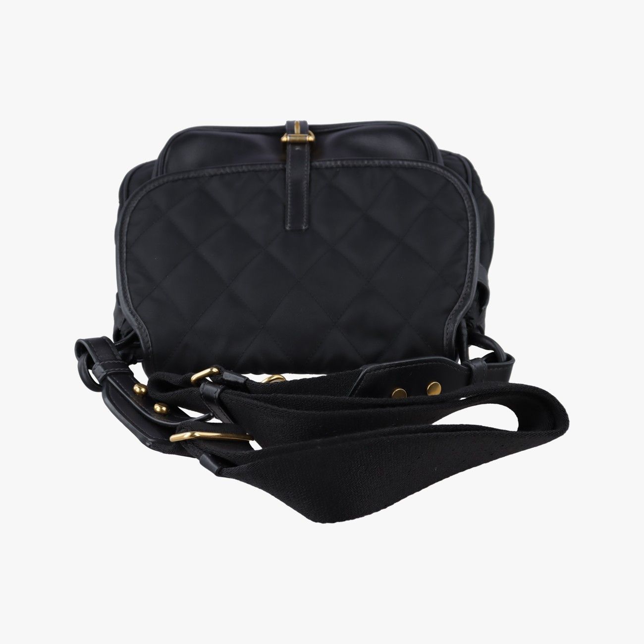 Prada Col Black Nylon Leather Messenger Bag — view 8