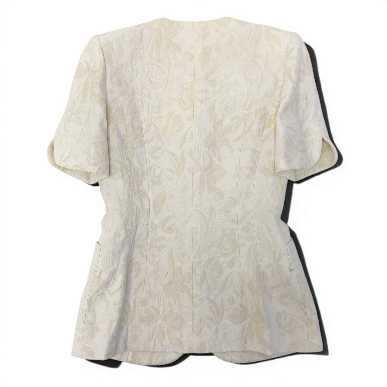 Dior Collarless Jacket Floral Motif 9 White Light Beige — view 3