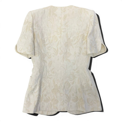 Dior Collarless Jacket Floral Motif 9 White Light Beige — view 3