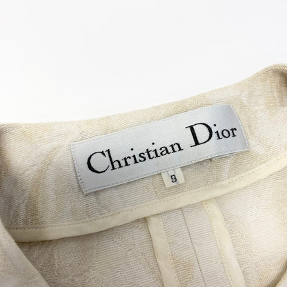 Dior Collarless Jacket Floral Motif 9 White Light Beige — view 8