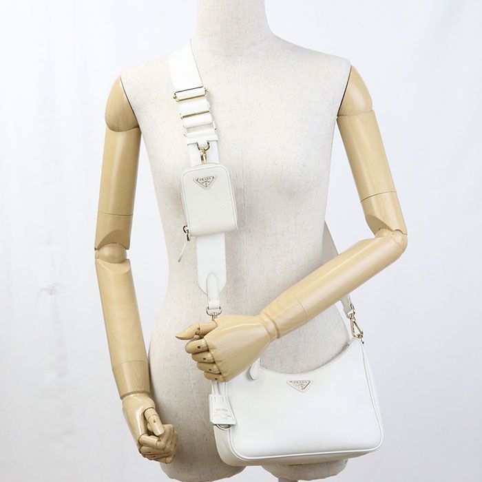 Prada Saffiano Leather Re Edition Crossbody Shoulder Bag Calf — view 9