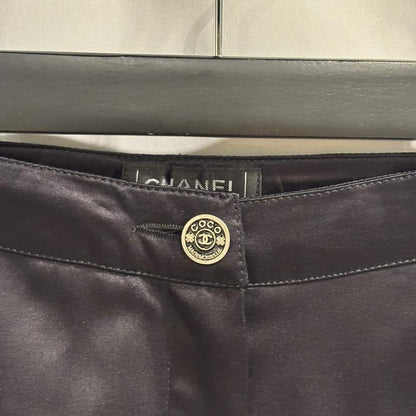Chanel Silk Pants Trousers Black 38 — view 4