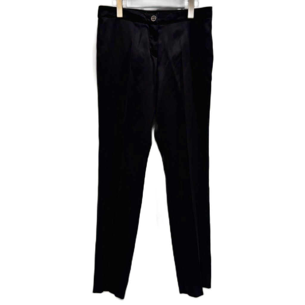 Chanel Silk Pants Trousers Black 38