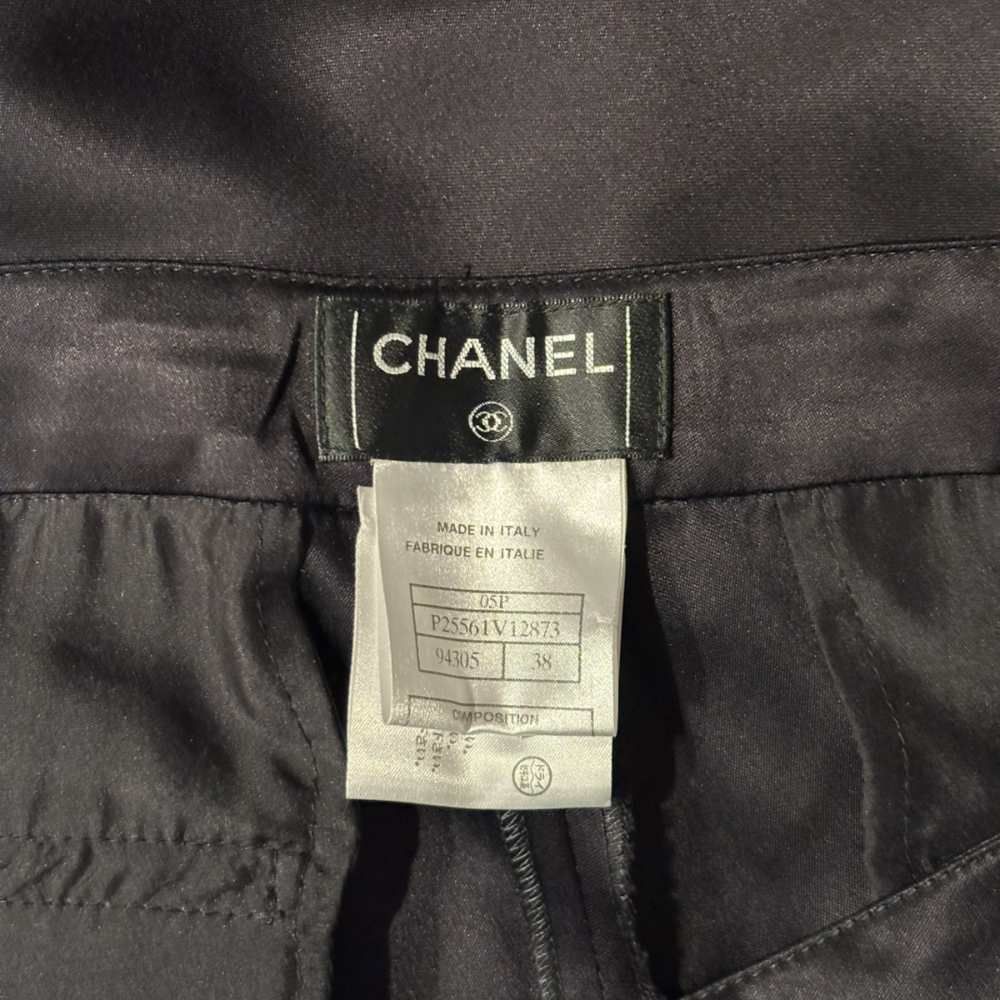 Chanel Silk Pants Trousers Black 38 — view 5