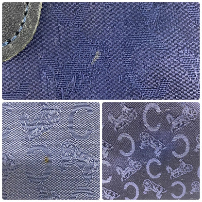 Celine Handbag Macadam Canvas Navy Blue Business Vertical — view 7