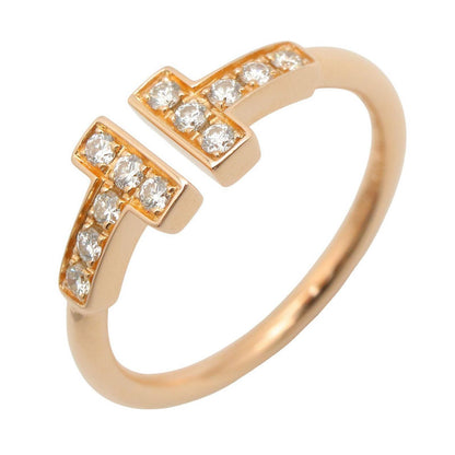 Tiffany & Co Ring T Wire Diamond 18k Pink Gold