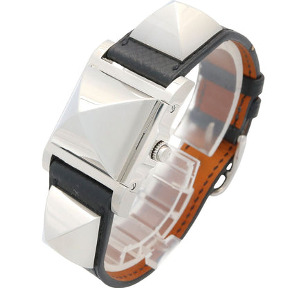 Hermes Watch Medall Silver Stainless Steel Leather — view 4