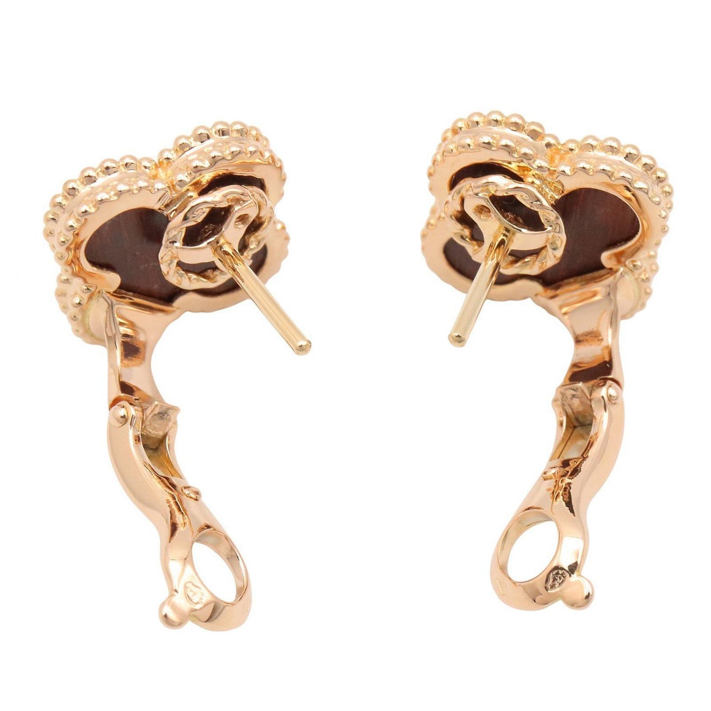 Van Cleef & Arpels Earrings Vintage Alhambra Onyx 18k Pink Gold — view 3