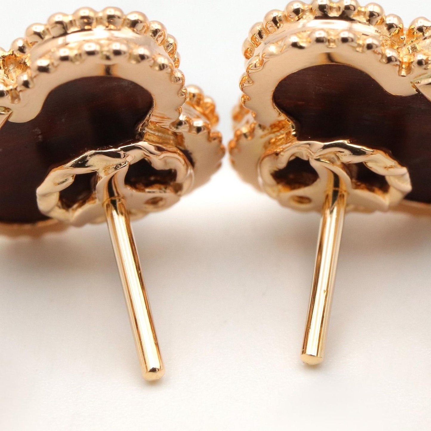 Van Cleef & Arpels Earrings Vintage Alhambra Onyx 18k Pink Gold — view 4