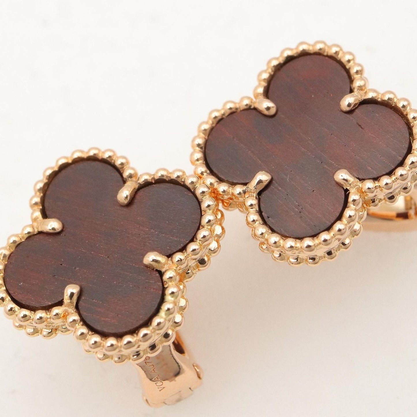Van Cleef & Arpels Earrings Vintage Alhambra Onyx 18k Pink Gold — view 5