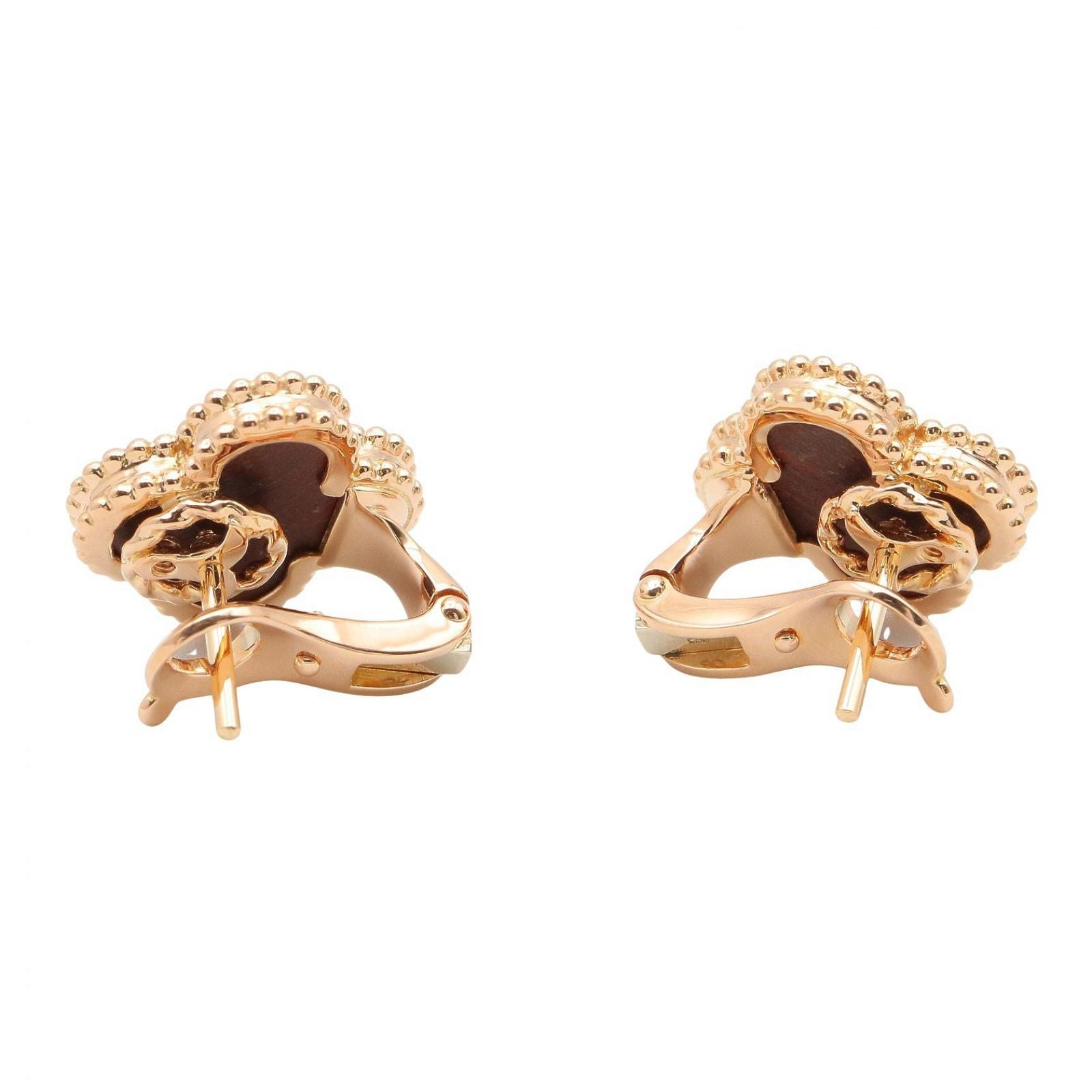 Van Cleef & Arpels Earrings Vintage Alhambra Onyx 18k Pink Gold — view 2