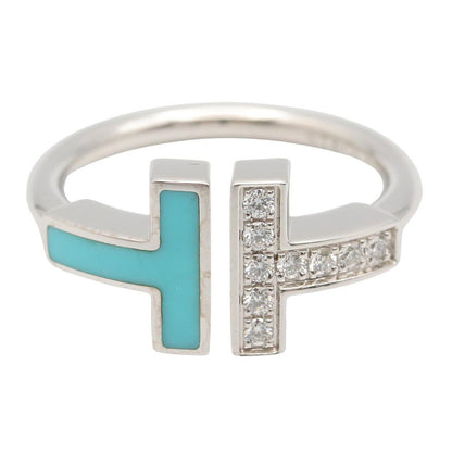 Tiffany & Co Ring T Wire Turquoise Diamond 18k White Gold — view 2