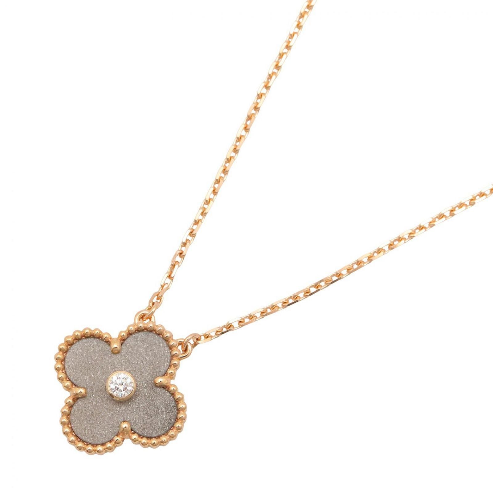 Van Cleef & Arpels Necklace Vintage Alhambra 42 46.5 cm 18k Pink Gold Diamond