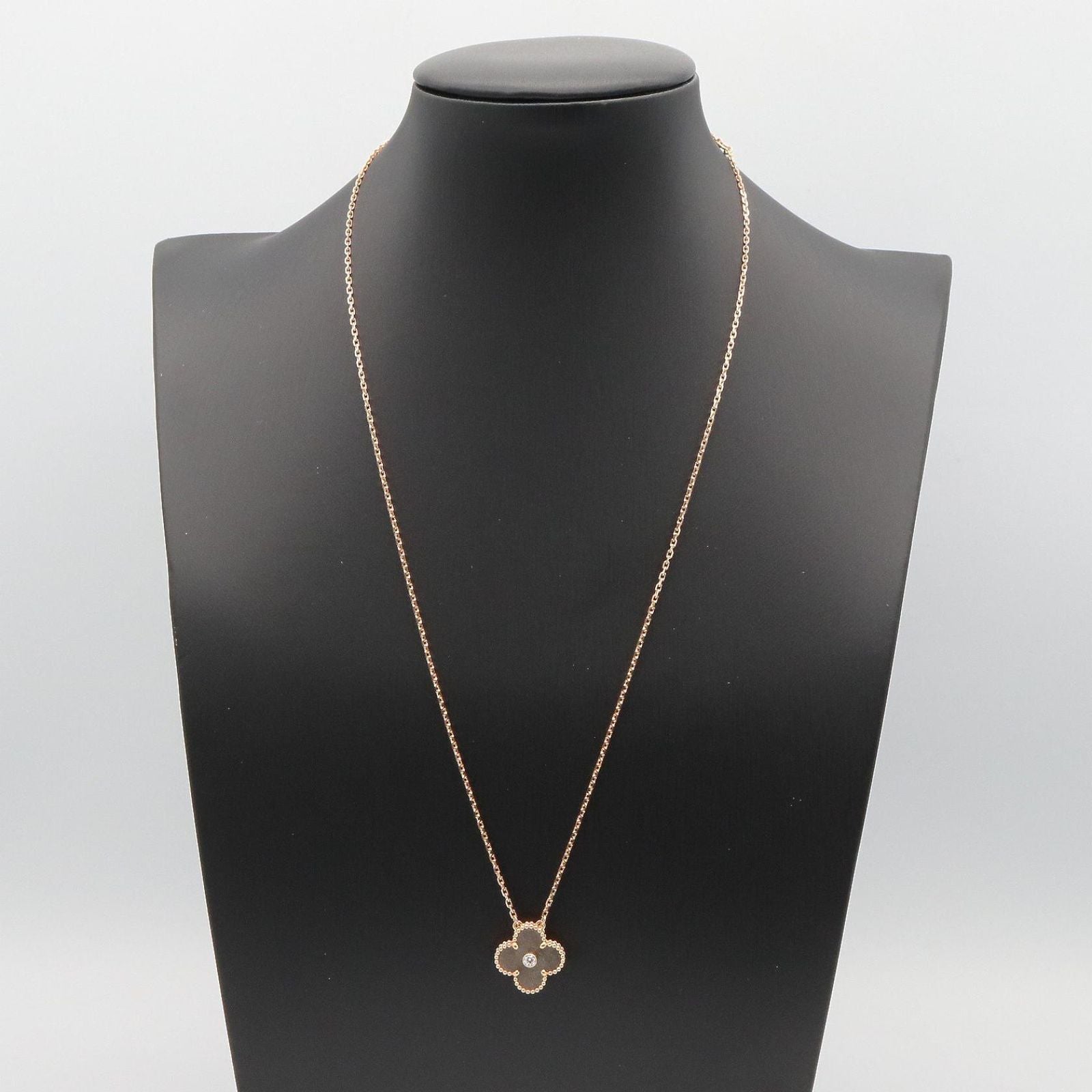 Van Cleef & Arpels Necklace Vintage Alhambra 42 46.5 cm 18k Pink Gold Diamond — view 6