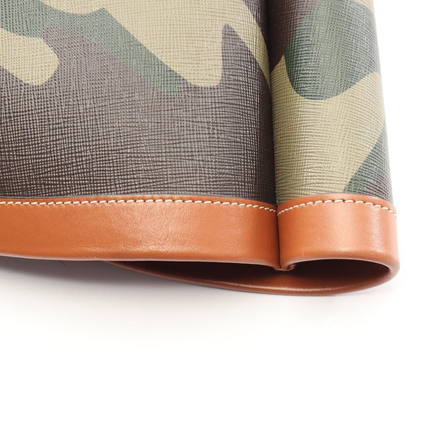 Celine Shoulder Bag Coufan Camouflage Khaki Green Canvas Leather — view 8