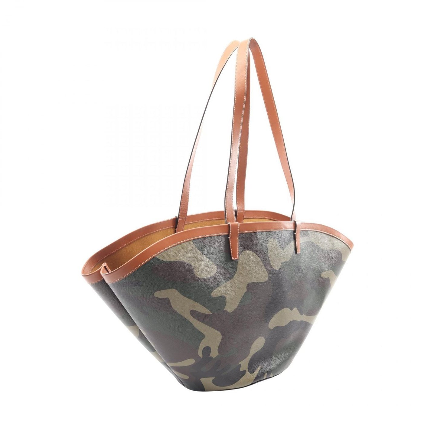 Celine Shoulder Bag Coufan Camouflage Khaki Green Canvas Leather — view 2
