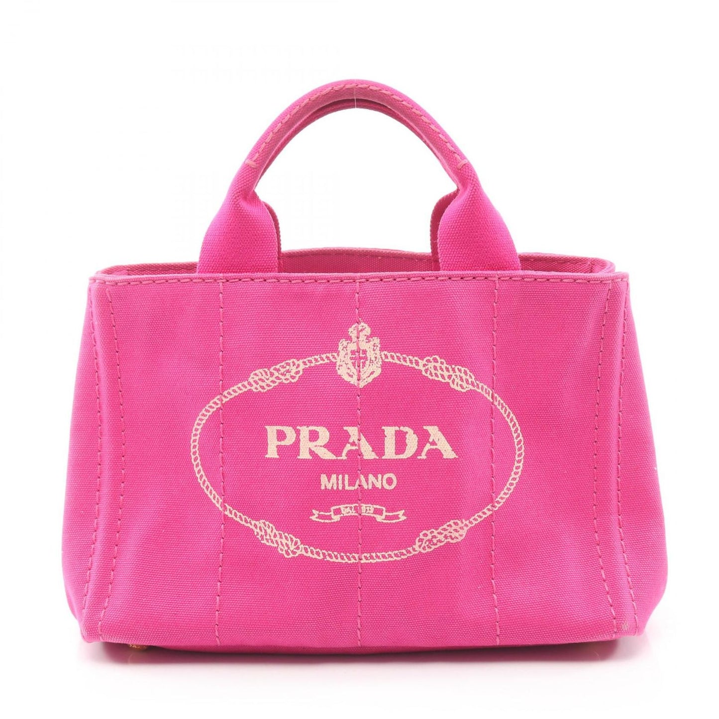 Prada Handbag Canapa Pink Purple Canvas Tote