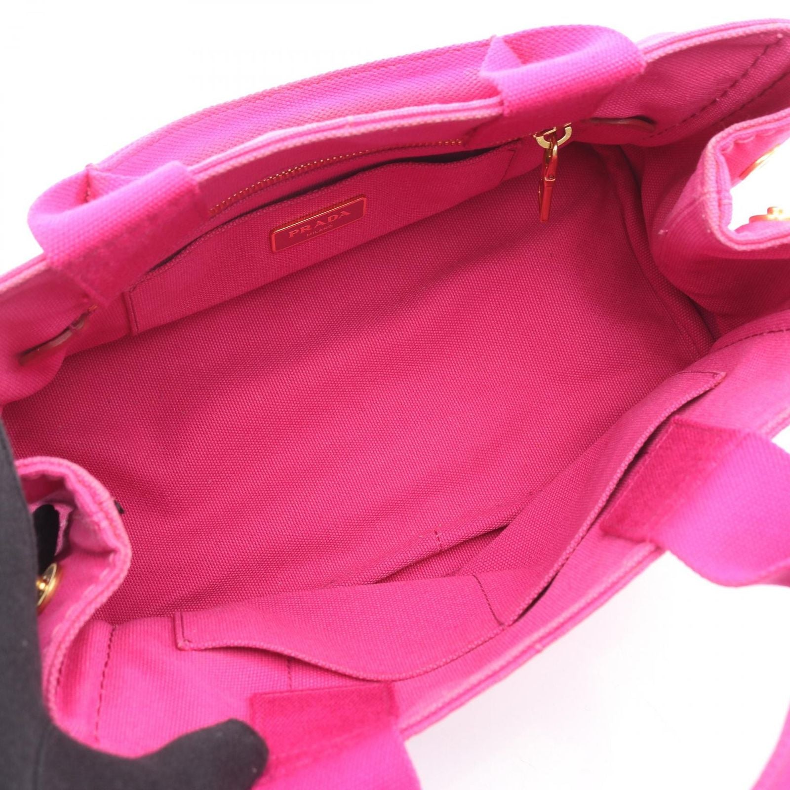 Prada Handbag Canapa Pink Purple Canvas Tote — view 3