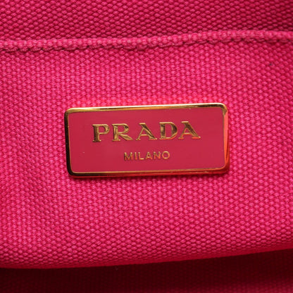 Prada Handbag Canapa Pink Purple Canvas Tote — view 4