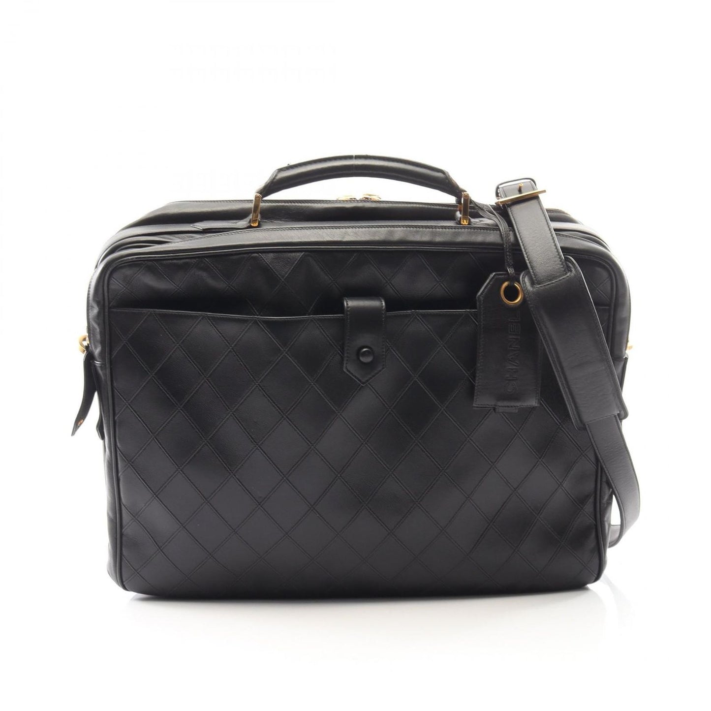 Chanel Business Bag Bicolor Bag 2-Way Black Lambskin