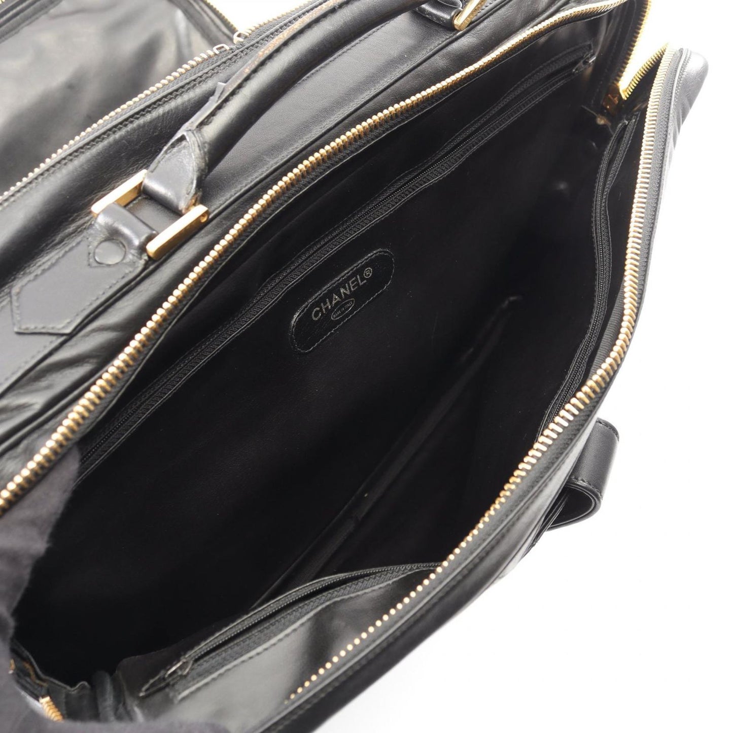 Chanel Business Bag Bicolor Bag 2-Way Black Lambskin — view 3