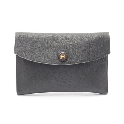 Hermes Clutch Pochette Rio Black Leather