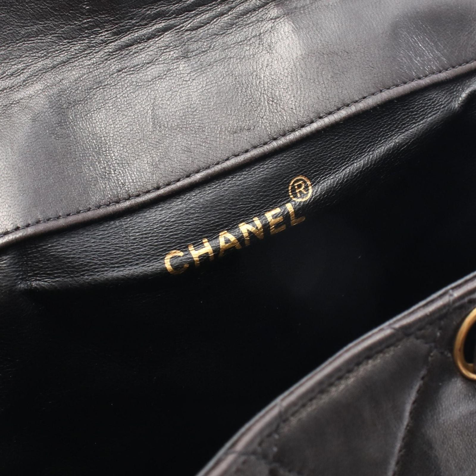 Chanel Backpack Quilted Black Lambskin Double Turnlock Chain — view 4