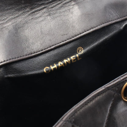Chanel Backpack Quilted Black Lambskin Double Turnlock Chain — view 4