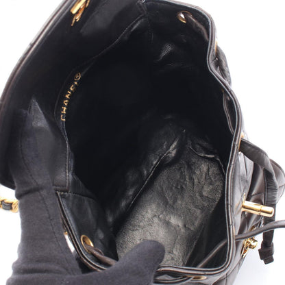 Chanel Backpack Quilted Black Lambskin Double Turnlock Chain — view 3