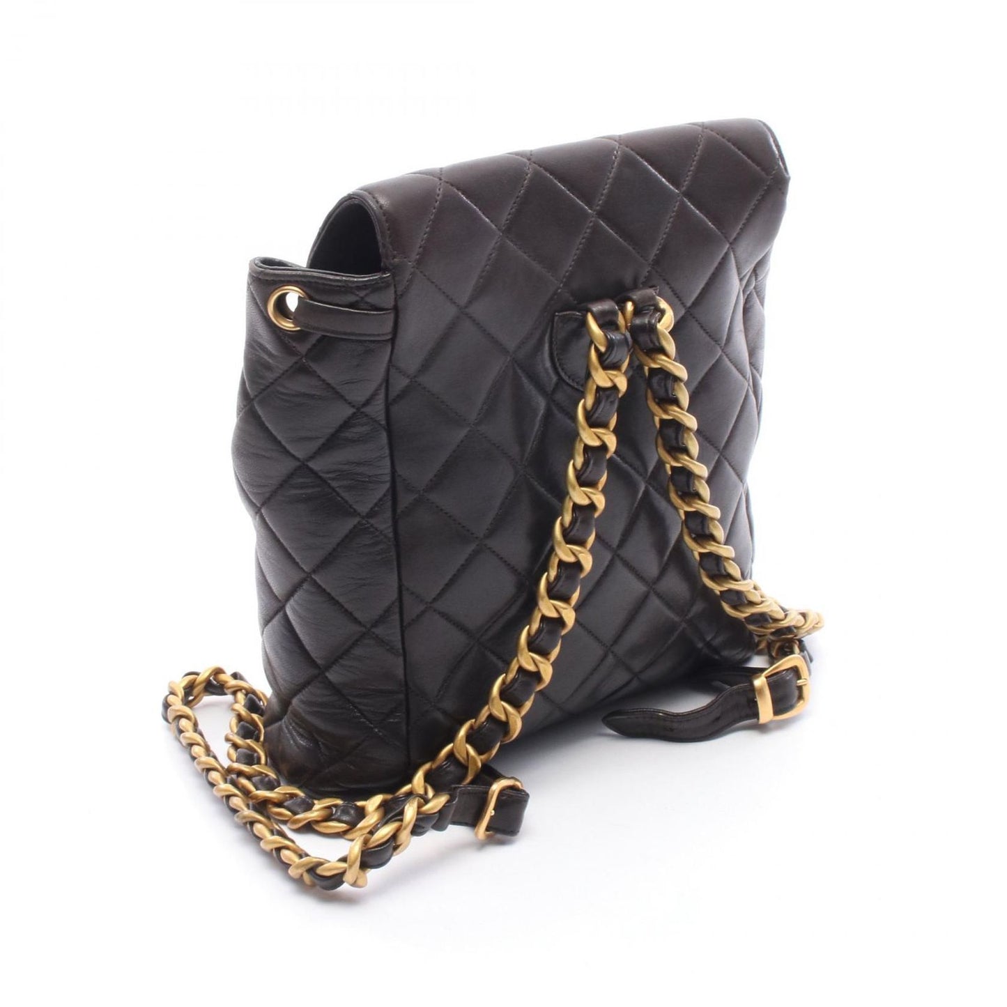 Chanel Backpack Quilted Black Lambskin Double Turnlock Chain — view 2