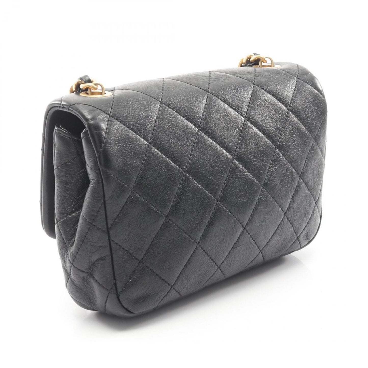 Chanel Shoulder Bag Quilted Small Flap Black Leather Chain — view 2
