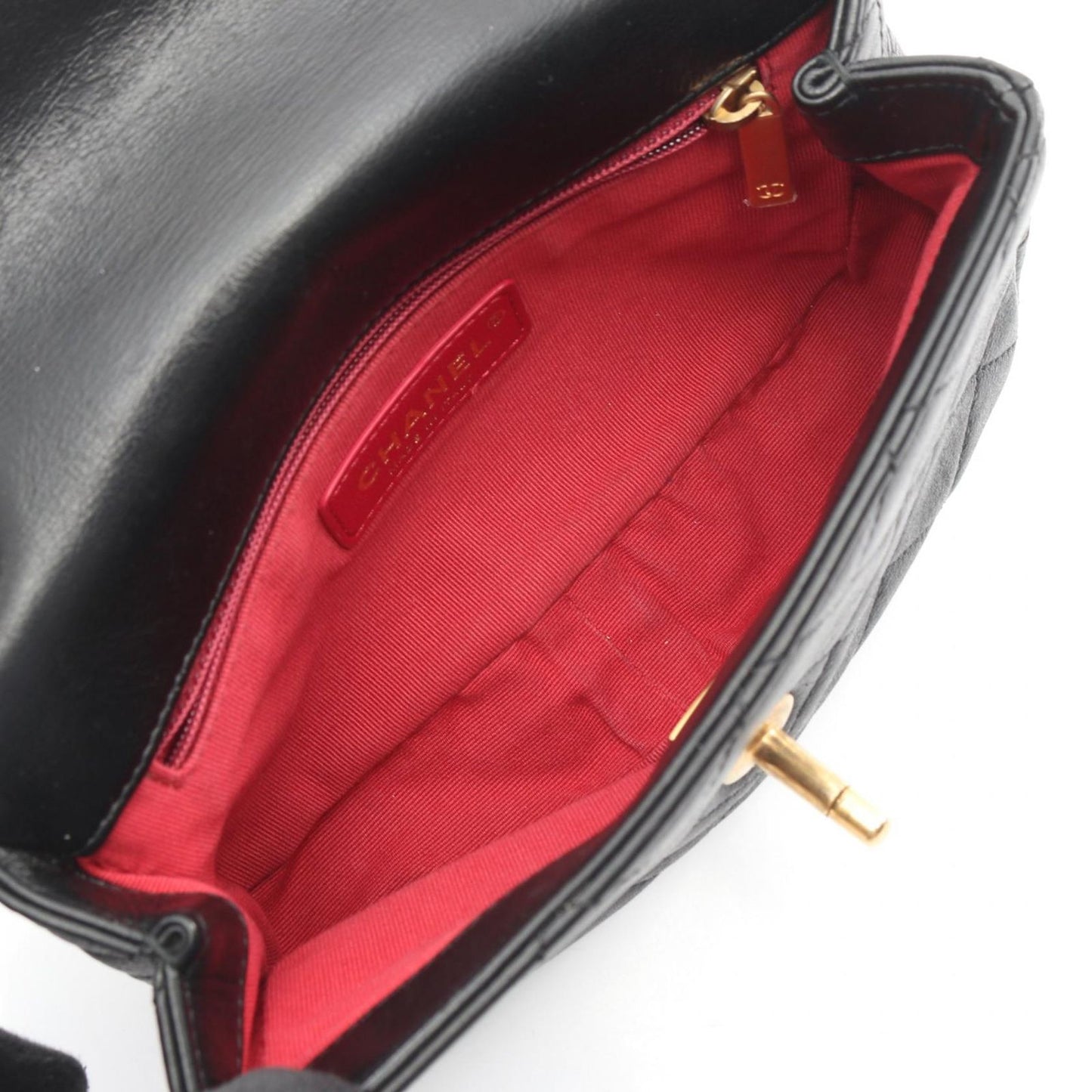 Chanel Shoulder Bag Quilted Small Flap Black Leather Chain — view 3